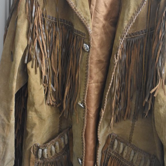 Scully Western Leather Fringed and beaded decorations on Men's XL Jacket - Picture 1 of 16